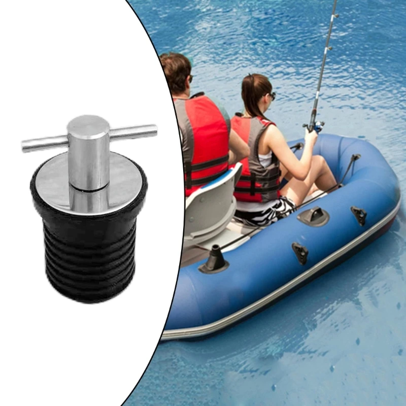 T-Handle Drain Plug Twist-Turn Marine Boats Drain Plugs Rubber Plugs with Brass Handle Boats Marine Accessories