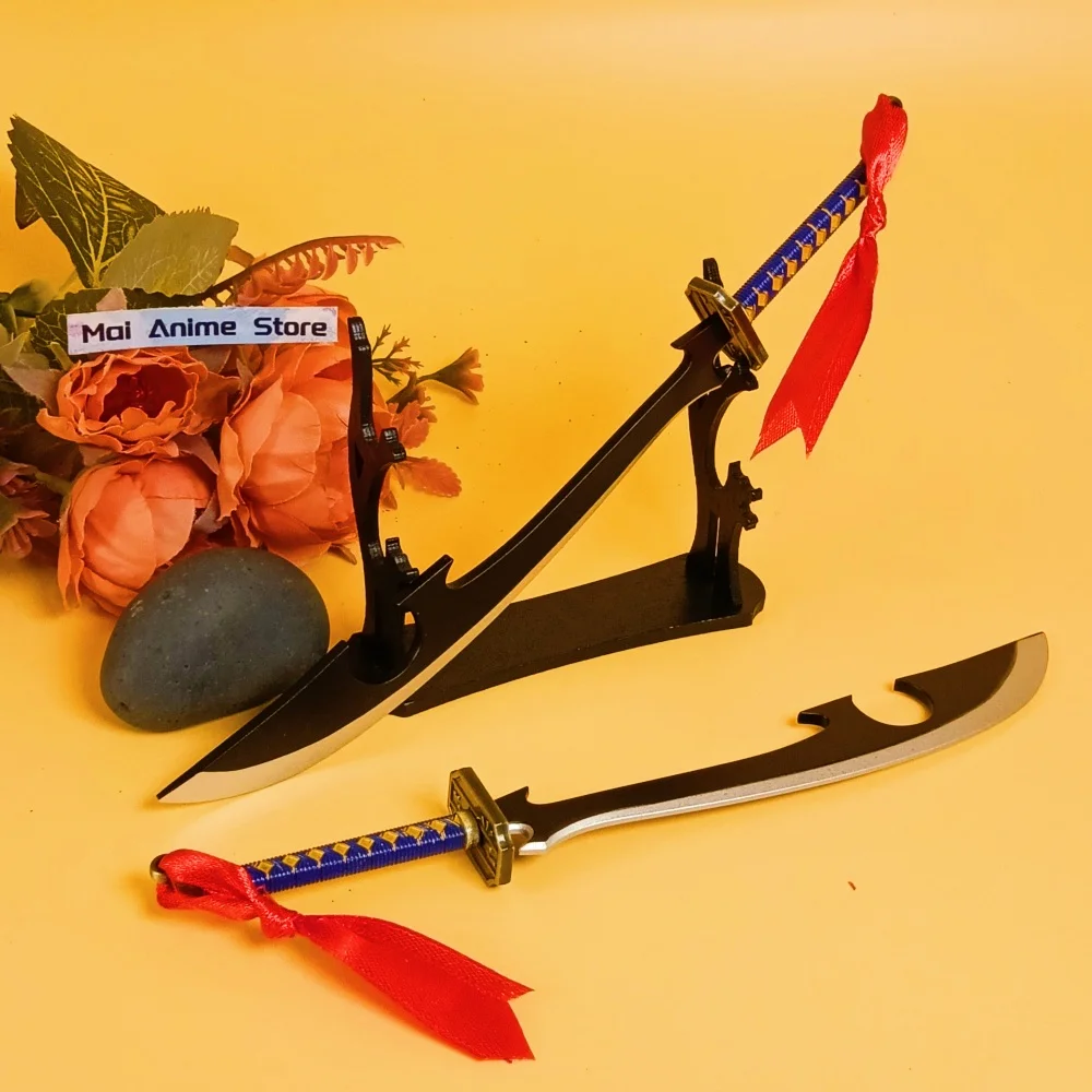 10inch 2pcs Kyoraku Shunsui Katana Metal Anime Bleach Sword Samurai Sabre Steel Knife Blade Real Size Japanese Katana Toy Gift