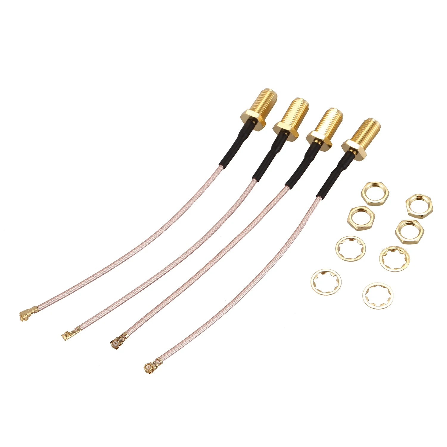 Pack of 4 RF U.FL(IPEX/IPX) Mini PCI to RP-SMA Female Pigtail Antenna Wi-Fi Coaxial -178 Low Loss Cable (4 inch (10 cm))