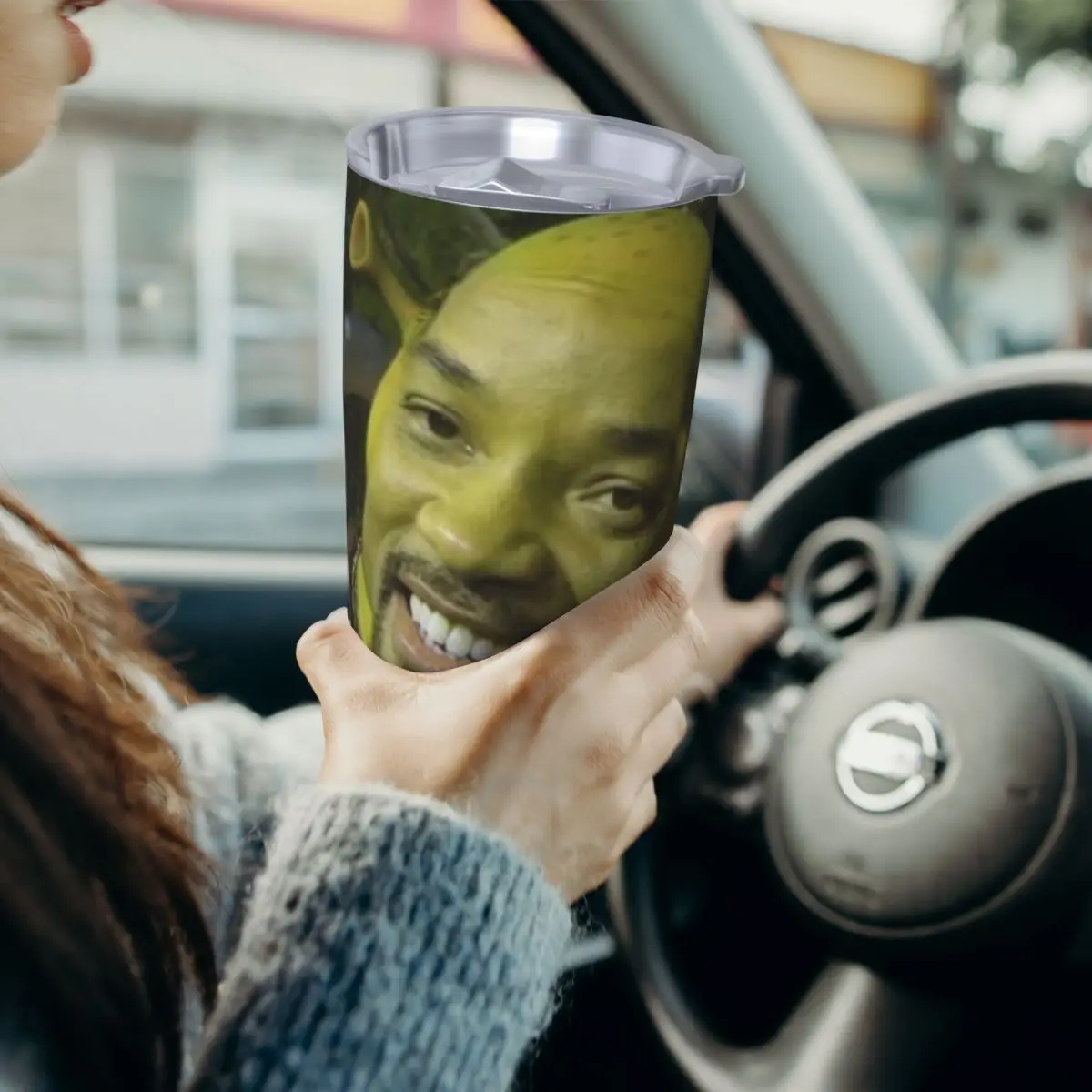 

Стакан из нержавеющей стали Shrek, кружки с вакуумной изоляцией, термохолодная соломинка с крышкой, 20 унций