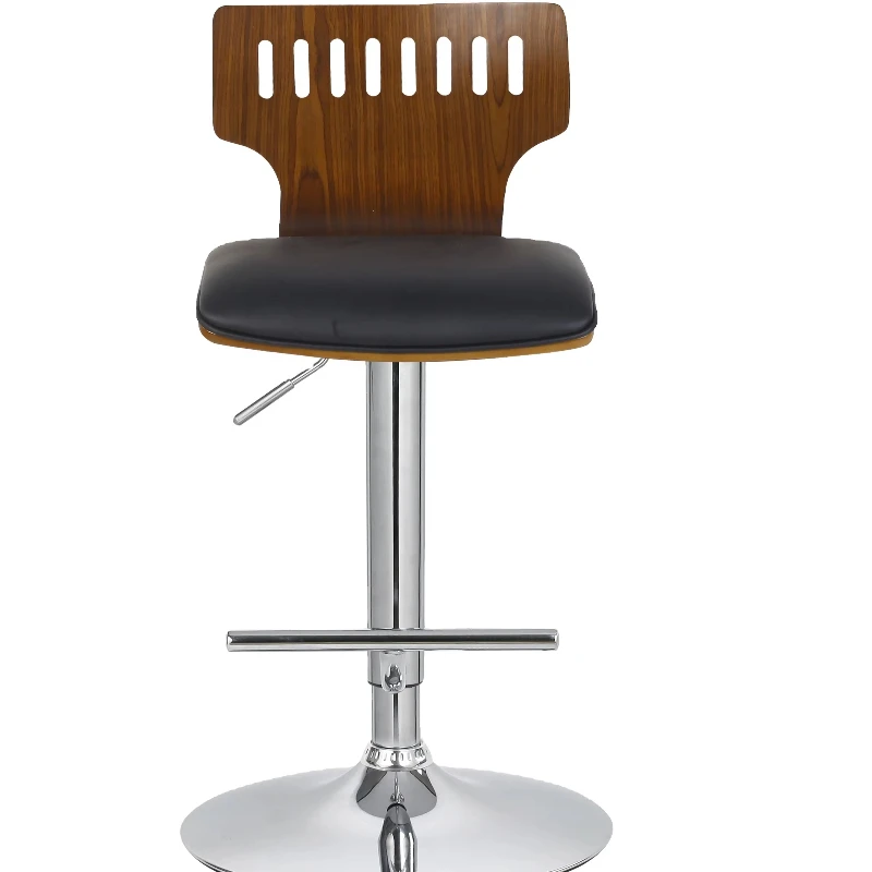 

Modern home wooden counter high bar stool with footrest plywood wood