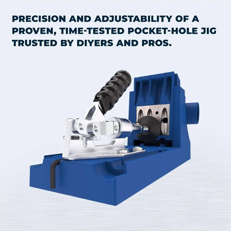 K4 Pocket Hole Jig Adjustable, Versatile Jig for Strong Joints Create Perfect, Rock-Solid Joints Easily Adjustable Drill Guides