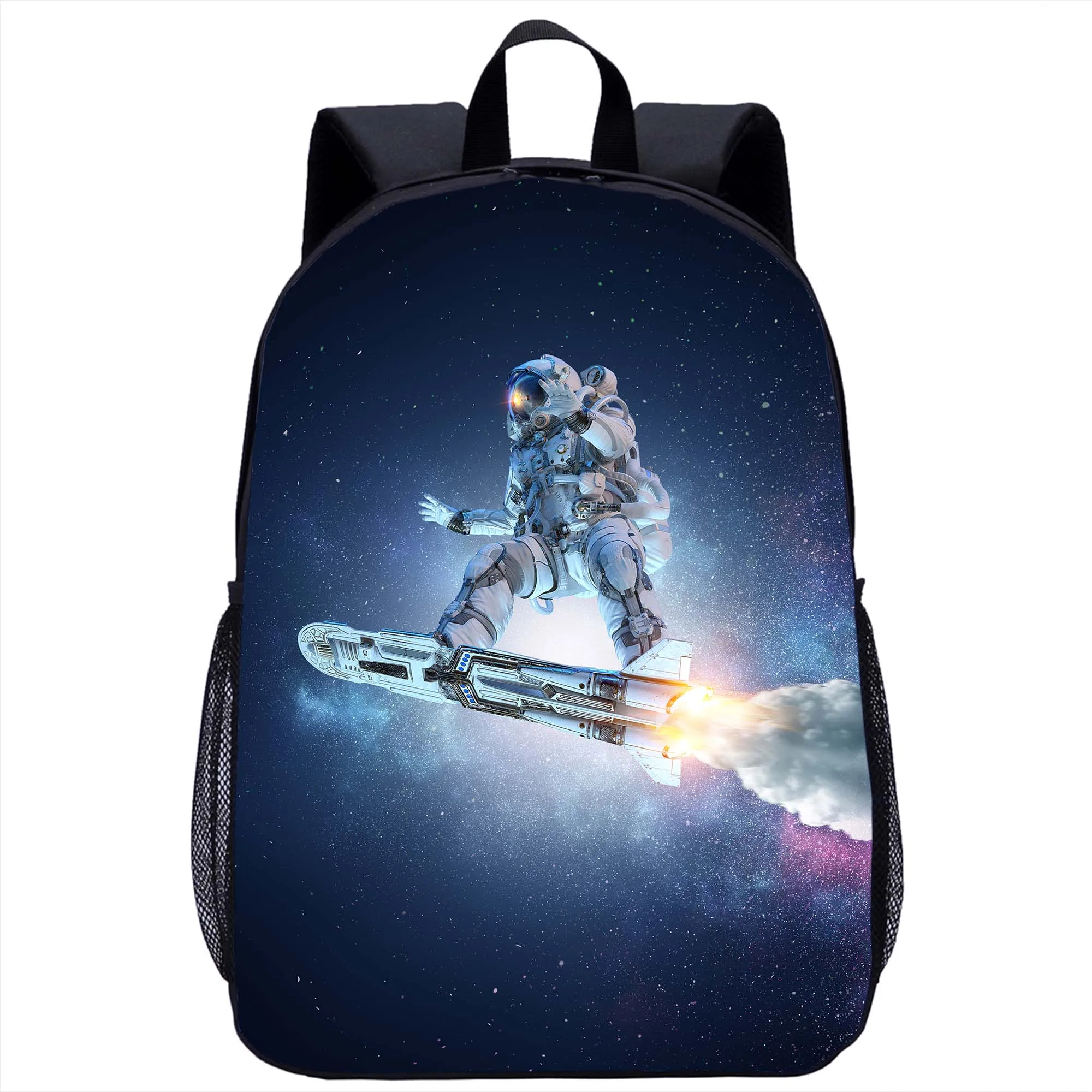 Tas punggung Laptop anak laki-laki dan perempuan, ransel berpergian cetakan astronot keren, ransel penyimpanan multifungsi untuk remaja