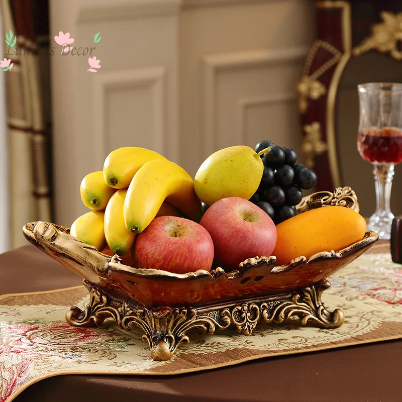 European shell craft retro fruit plate creative home decoration snack plate light luxury resin ornament