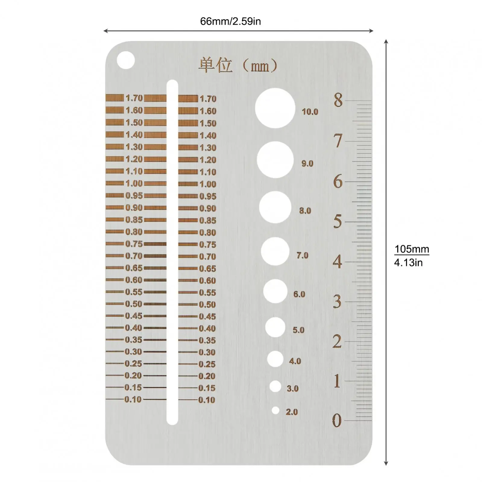 Stainless Steel Bolt Screw Gauge Card, Portable Crack Width Ruler Tools for Pros / DIY