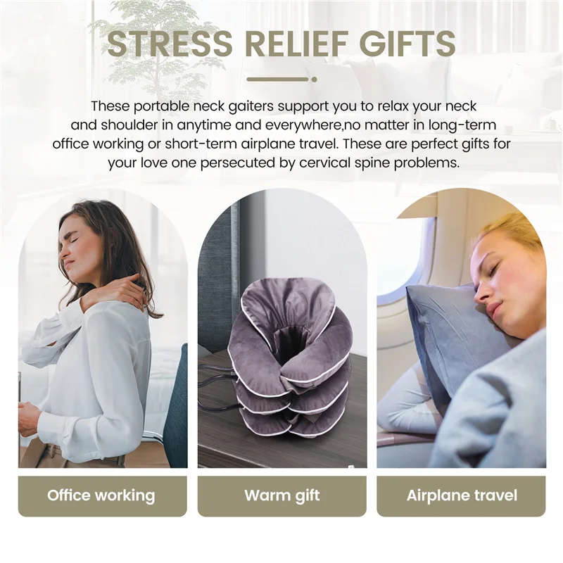 Barella per il collo A69M, dispositivo di trazione cervicale e bretelle per il collo per alleviare il dolore al collo, dispositivo di trazione del collo e collo cervicale