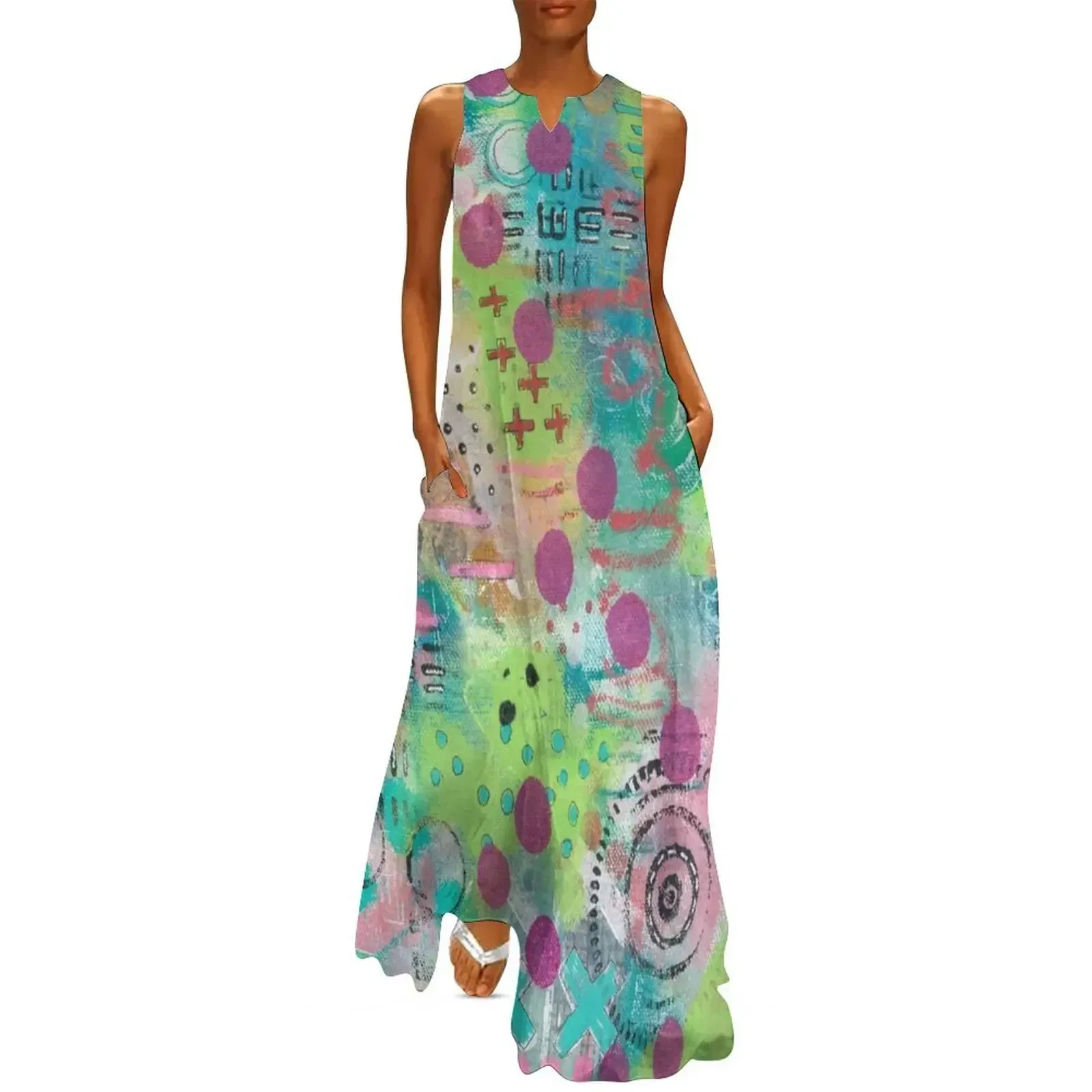 

Pink Dots Long Dress Women's summer skirt Aesthetic clothing dress for women 2025 Long veiled dresses Dress