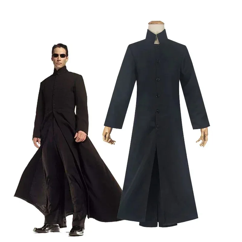 

Classic The Matrix Neo Cosplay Costumes Black Trench Pants Uniform Party Halloween Carnival Party Costumes Masquerade Suit New