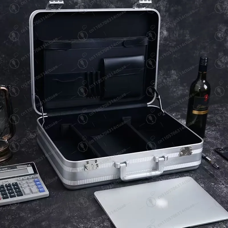 صندوق أدوات ألومنيوم مبطن بالرغوة من مادة EVA، صندوق تخزين منزلي صلب لتغليف معدات الحدائق المعدنية #6