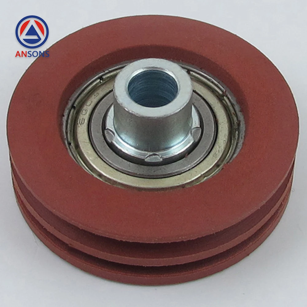 52*16*6003 mm AMD KONE Elevator Door Hanger Roller Door Rope Pulley Double Groove Synchronization Ansons Elevator Spare Parts