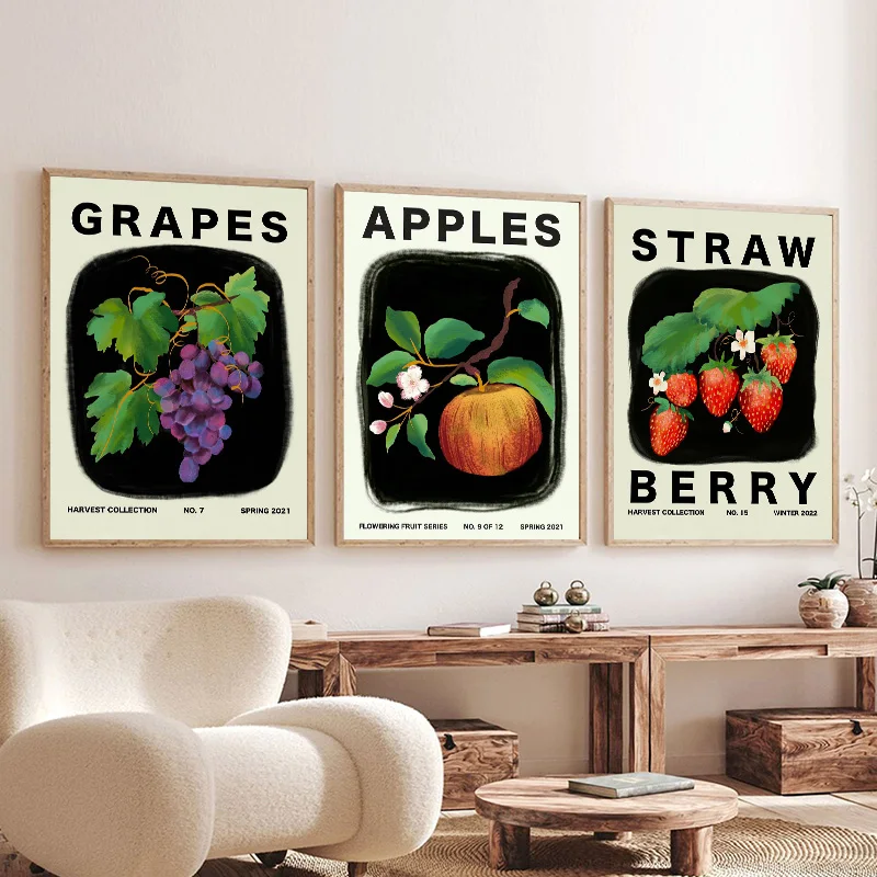 Vintage Kitchen Food Fruit Vegetable Potato Orange Beetroot Art Poster Canvas Painting Wall Print Picture Living Room Home Decor