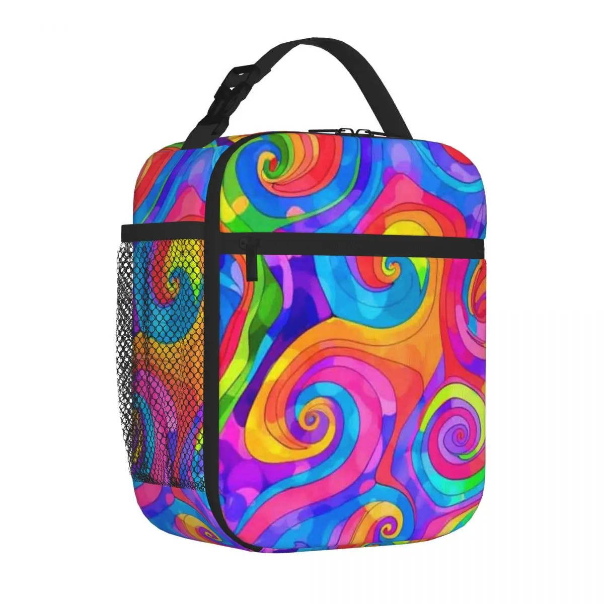 Bestselling Colorful Hippie 1960 S Retro Groovy Psychedelic Vibrant Designs Modern Food Tote Bag Urban Commute Office Lunch Bag