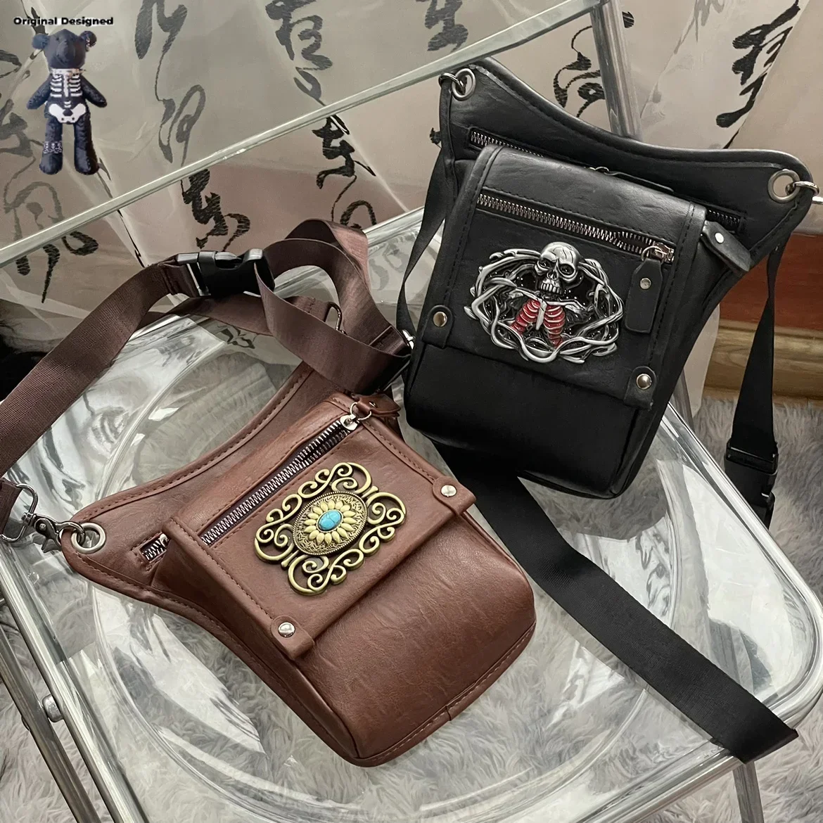 

Y2K Готическая Лолита панк сумка на плечо Harajuku для женщин и девушек, вместительные универсальные сумки, женская сумка-тоут