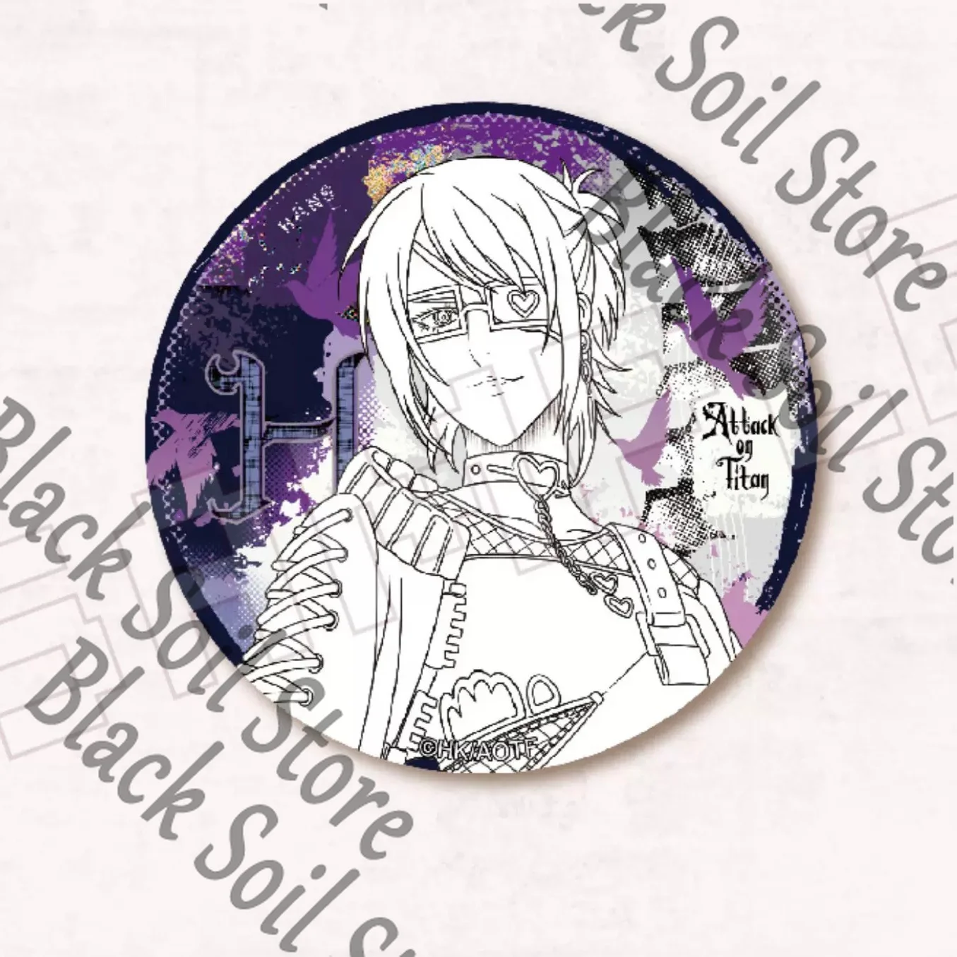 Anime Attack on Titan Levi Ackerman Eren Jaeger Genuine Cosplay Tinplate Badge Brooch Cartoon Safety Pin Ornament Decoration