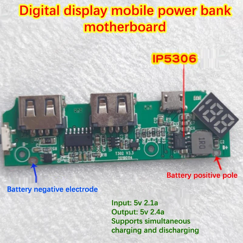 

1Pc 5V Lithium Battery Power Bank Motherboard Charger Board DIY Mobile Power Digital Display Circuit Board﻿