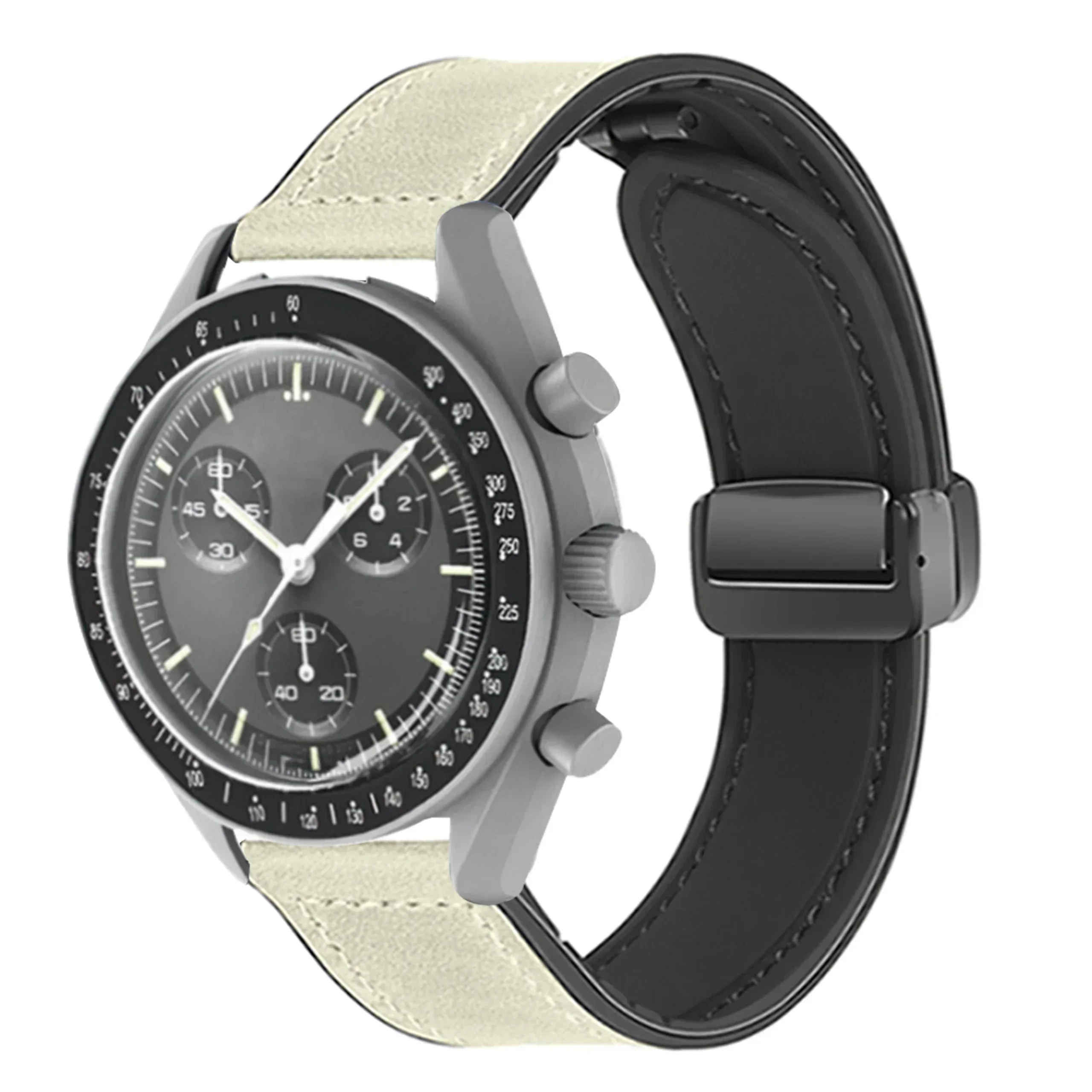 20mm 22mm Leder+Silikon-Armband für Omega X Swatch Joint MoonSwatch Magnetband für Xiaomi Watch S4 S3 S2 S1/Huawei GT3 4 5 6 – Detail 7