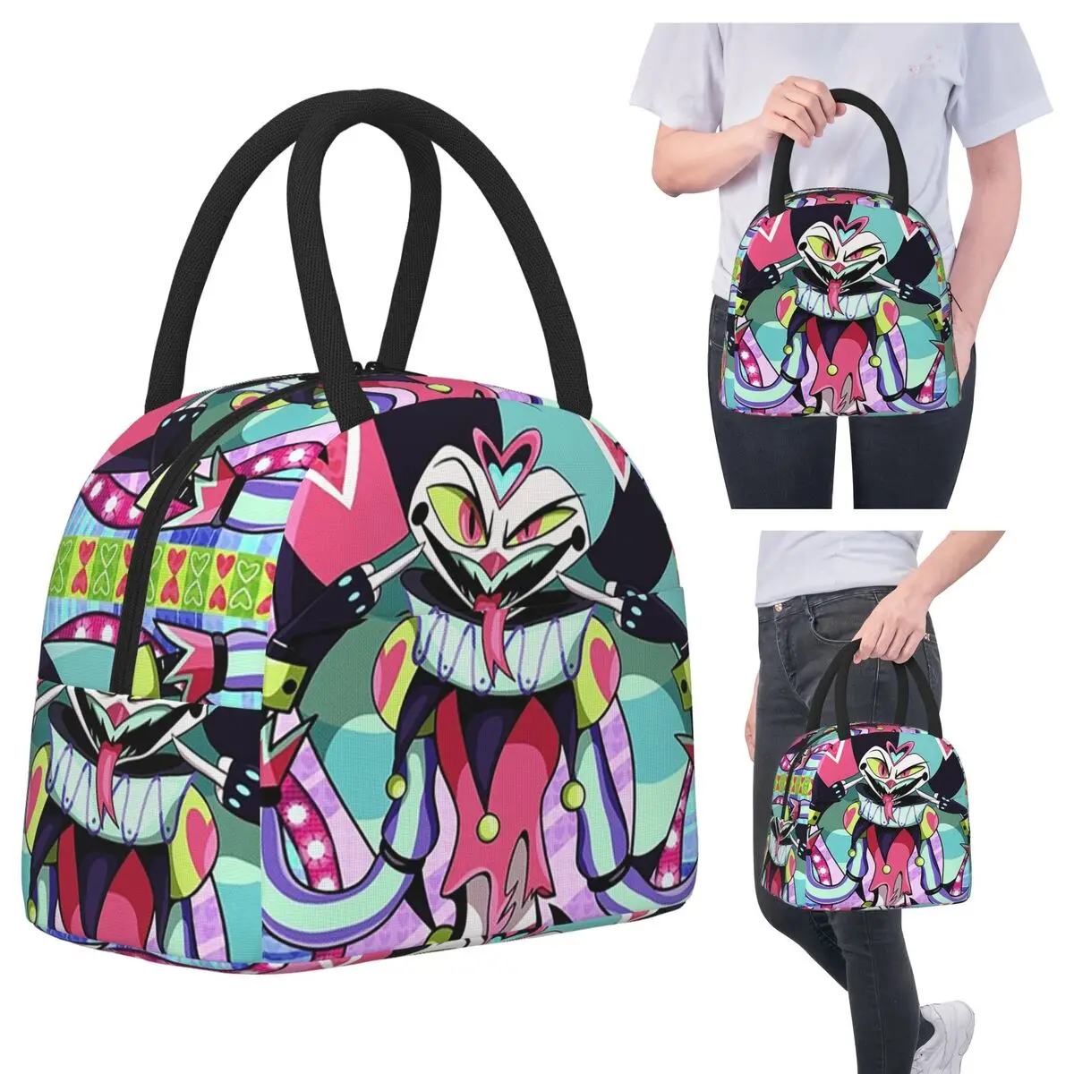 

Fizzarolli Helluva Boss Insulated Lunch Bag for Kids School Cooler Thermal Food Box Tote Portable Lunch Boxes Container