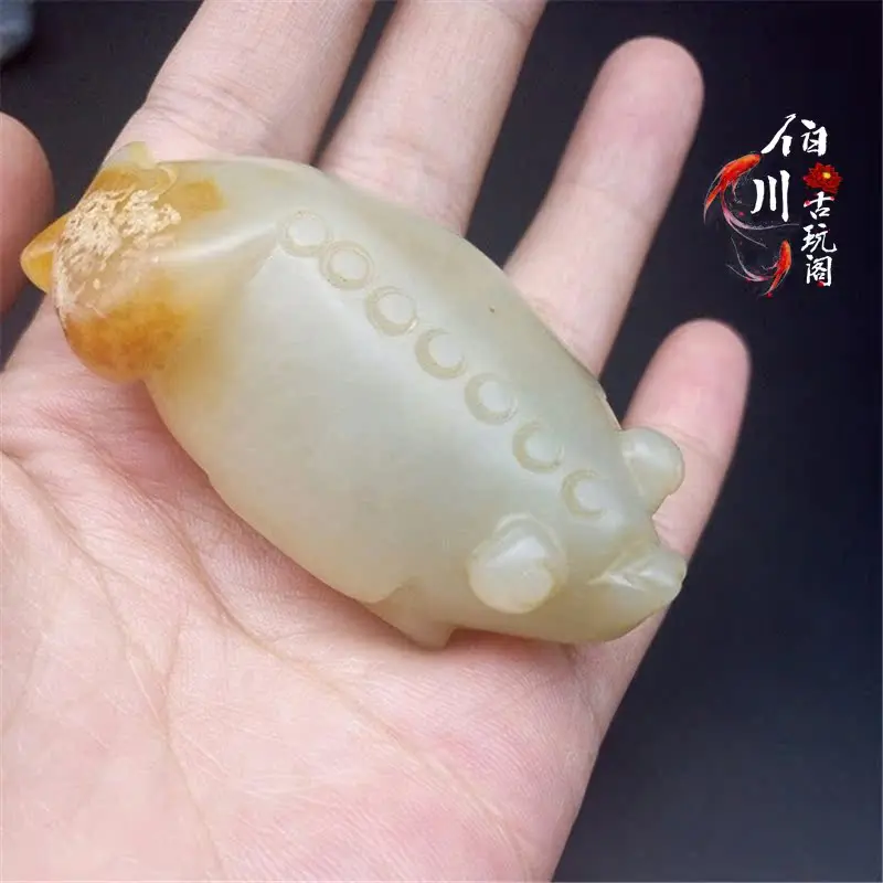 Gao Yu Warring States and Han jadeware Dong Yubi Old Jade Old Xiuyu handle ornaments pendant Jin Chan