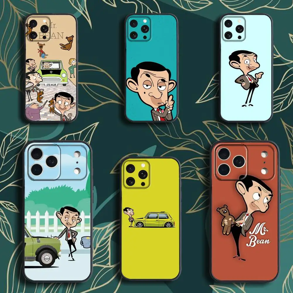 Classic M-Mr B-Bean Funny  Phone Case For iPhone 17,16,15,14,13,12,Pro,Max,Plus,E,SE4,Air,Mini Black Soft Box