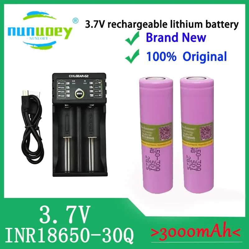 100% Original INR 18650 battery 3.7V 3000mAh INR18650 30Q li-ion Rechargeable Batteries Hight Power Discharge 30A Larger Current