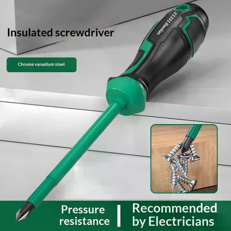 

1Pc Insulated Screwdriver Slotted Cross Nut Driver Magnetic Screw Key Bits Electrician's Maintenance Home Daily Hand Tool