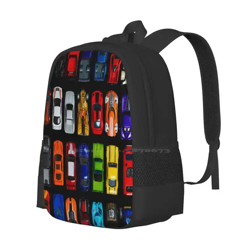 Cars, Cars And Cars - Vertical Hot Sale Schoolbag Backpack Fashion Bags Cars Pattern Play Shiny Fast Colorful Drive