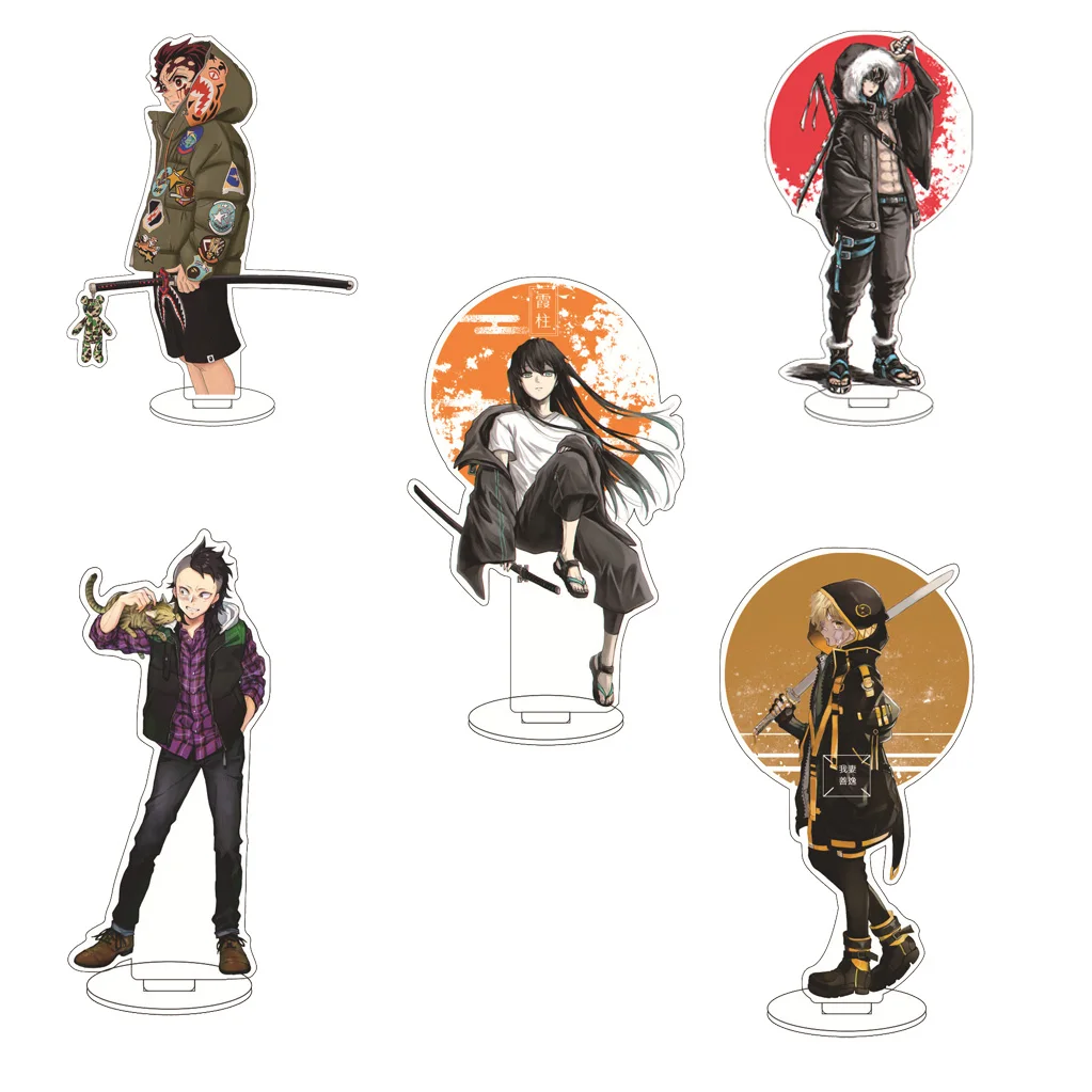 Anime de 16 cm ‌ Cazador de Demonios ‌ Figuras Acrílicas de Kamado Tanjirō, Kamado Nezuko y Agatsuma Zen'itsu, Adornos, Regalos Exquisitos