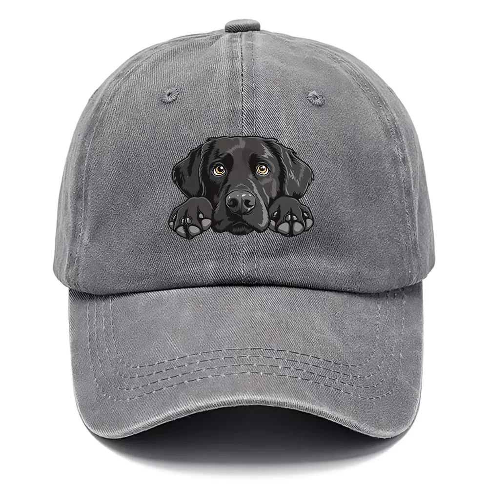 Labrador Print Baseball Cap,Lightweight Breathable Adjustable Snapback Hat with Curved Brim,Washed Look for Outdoor,tralve