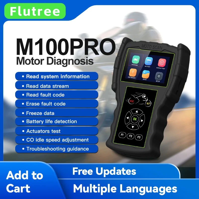 M100 Pro Motorcycle Diagnostic Scanner OBD2 Fault Diagnostic Tool Motorbike Code Reader For BMW Kawasaki Yamaha Suzuki KTM