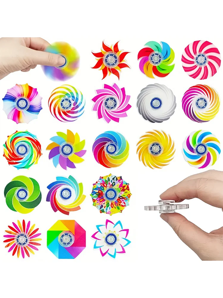 5/10/20pcs Mini Ranbow Fidget Spinner Zintuiglijke Stress Relief Speelgoed Kinderen Verjaardagsfeestje Gunst Klas Prijs Goodies tassen Stuffer - afbeelding 2