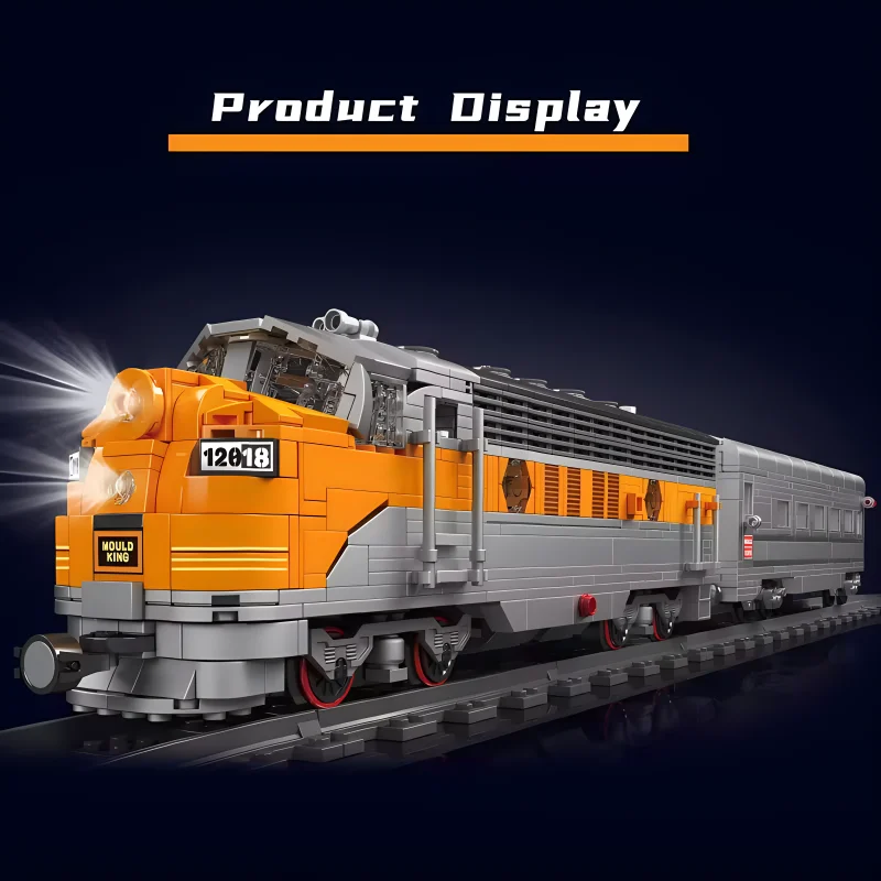 MOULD KING 12018 EMD F7 WP Diesel Locomotive Train Building Blocks Railway Bricks Puzzle Educational Toy Christmas Gift For Kids