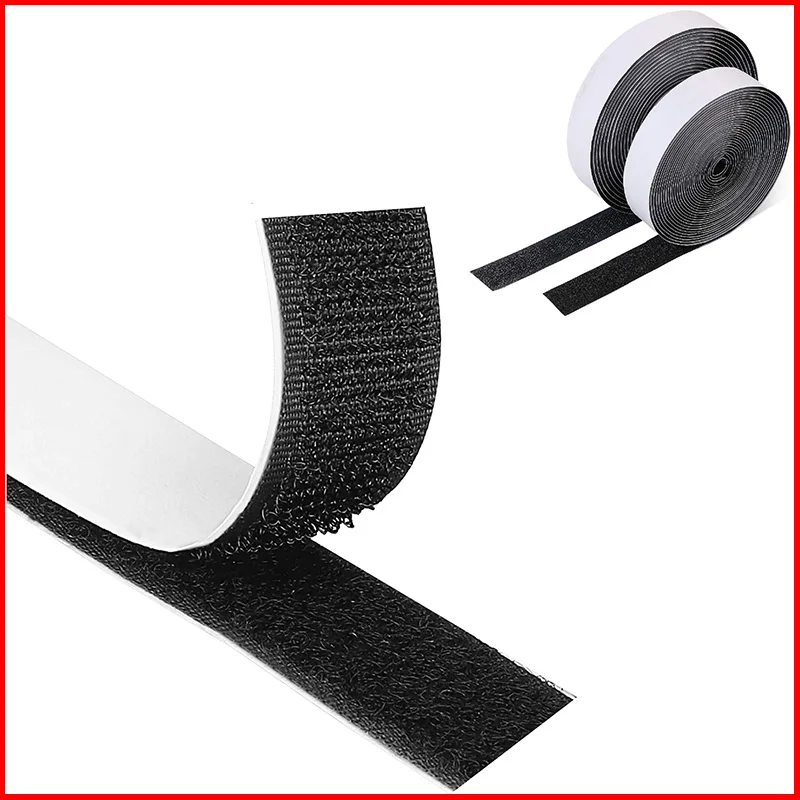 1/5/25 m robustes, selbstklebendes Klettverschlussband, Nylon-Klettverschlussstreifen mit Kleber, DIY-Heimorganisation, 20/25/30/50 mm