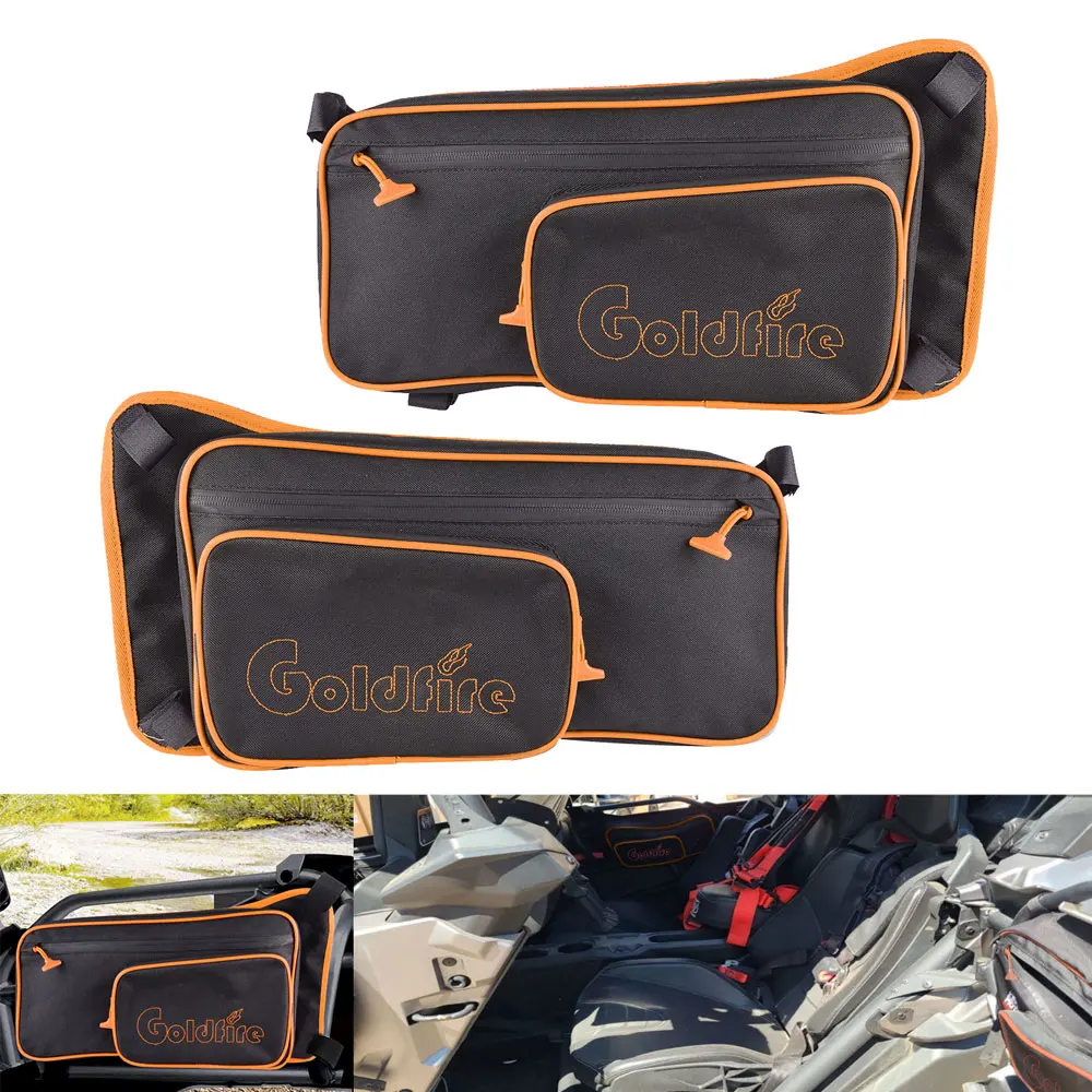 Rear Door Storage Bag High Quality Waterproof Nylon for Can Am Maverick X3 Accessories Passenger Driver Side Set with Knee Pad