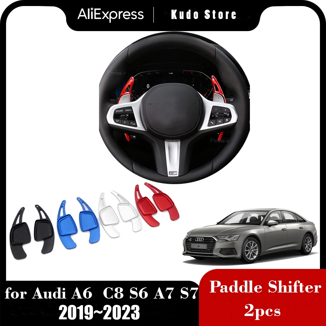 

Car Aluminium Paddle Shifters For Audi A6 C8 S6 A7 S7 4K8 2019~2023 2020 2021 Shift Wheel Extension Steering Sticker Accessories