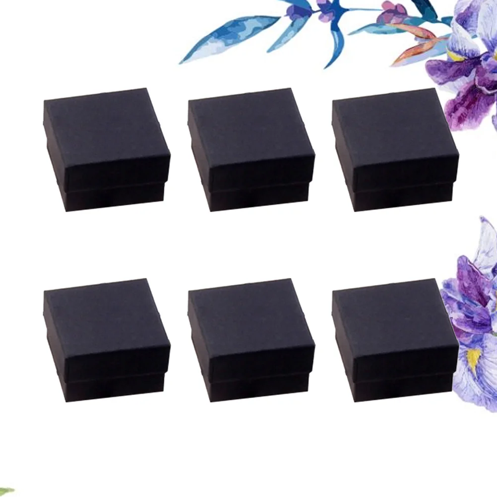 

25Pcs Kraft Paper Jewelry Box Black Small Size Retro Design Storage Box for Ring Earrings Necklace Jewelry Storage for Women