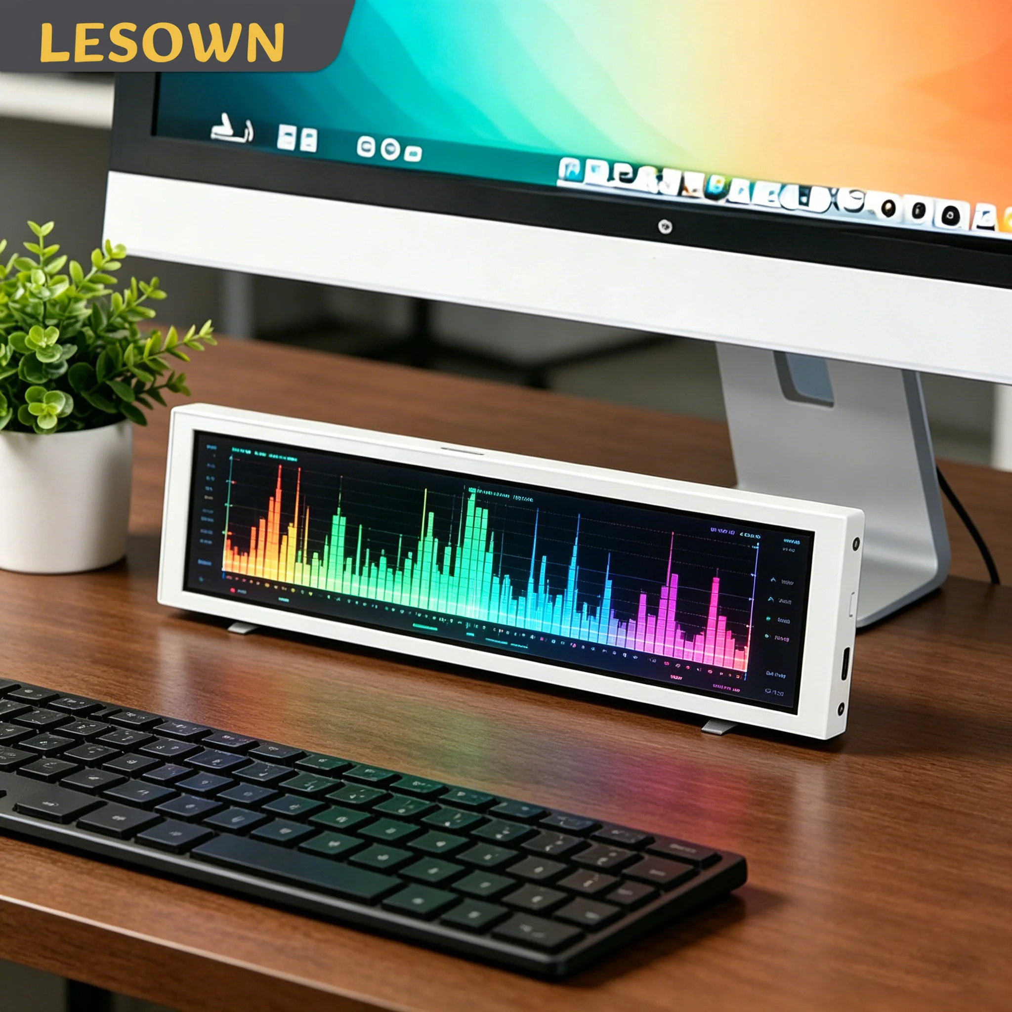 

Портативный ультратонкий внешний монитор LESOWN 7.9 дюймов: вытянутый дисплей-полоска для просмотра музыки и просмотра сбоку