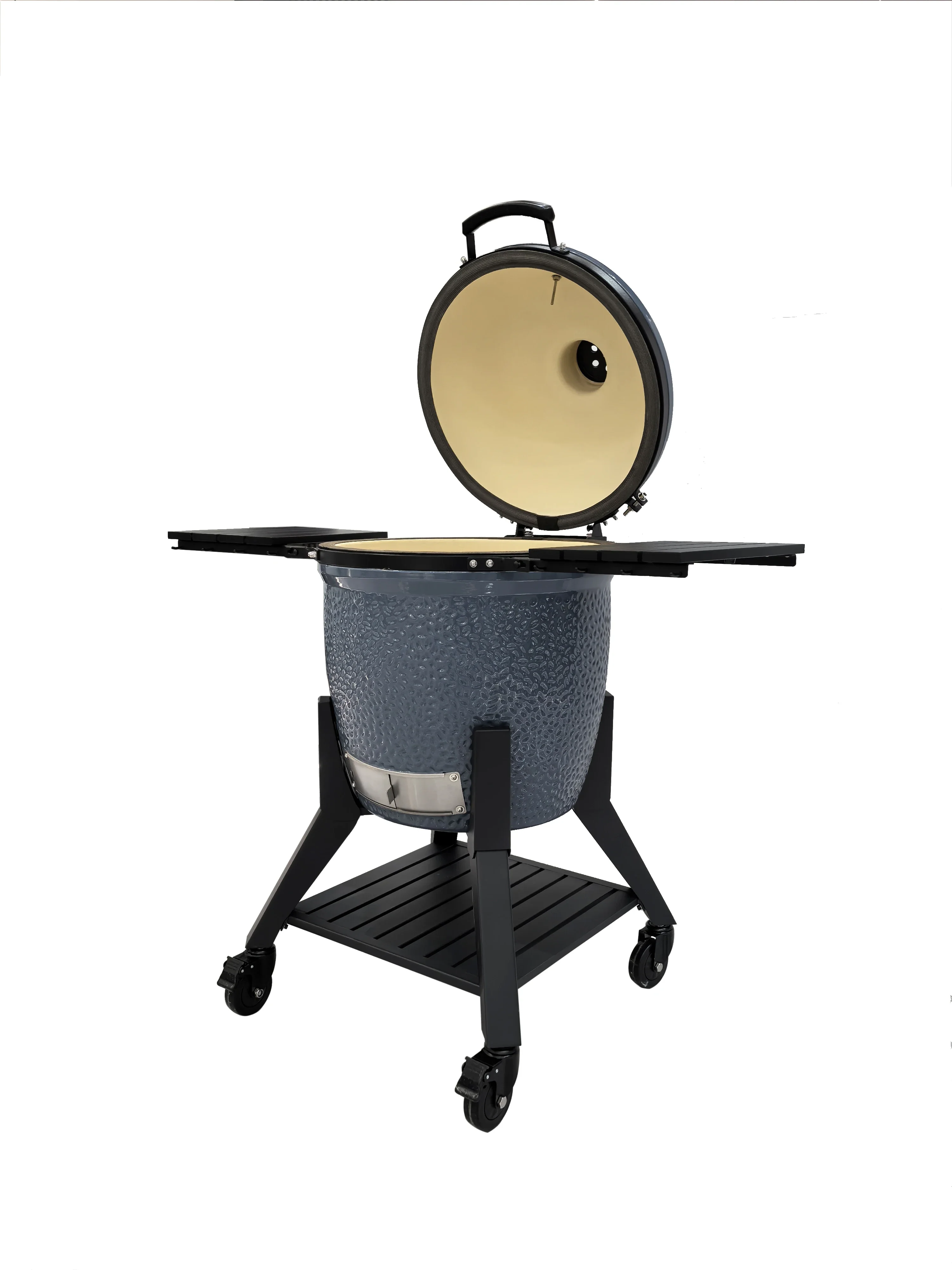 Modern Heavy-Duty 22-Inch Glossy Purple Blue Ceramic MK22 Pro Smoker Grill Cast Iron Components 5+ People Large