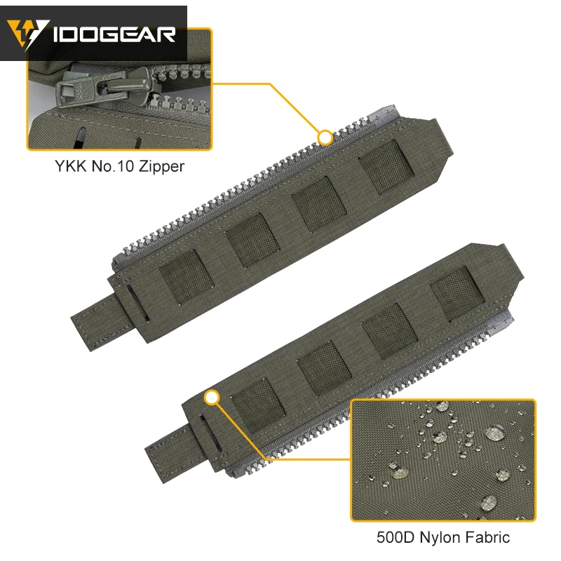 IDOGEAR Tactical Zipper MOLLE Adapter 10# For Rear Back Pack Plate Carrier Camo 3950