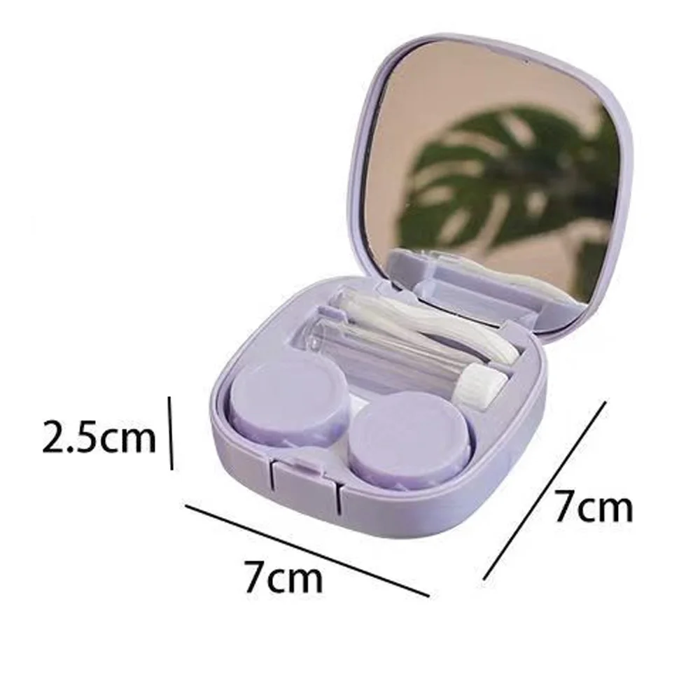 1 Set Macaron Color Contact Lenses Case with Mirror Easy to Carry Mini Colored Lens Storage Box Eyes Lenses Container Case Gift