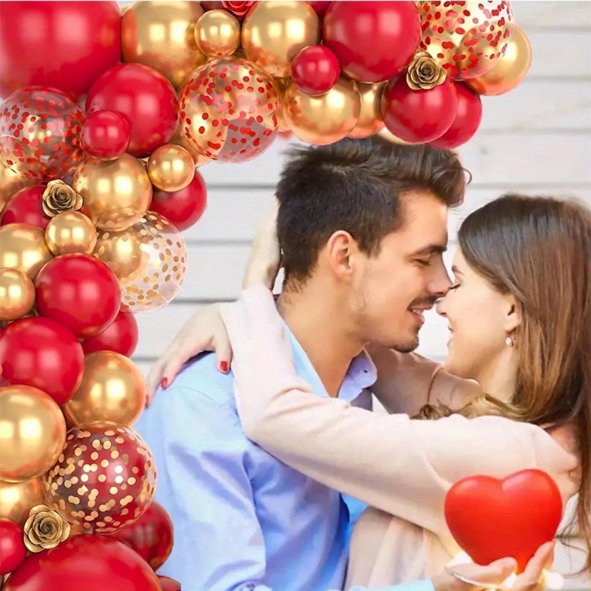 93pcs, red and gold balloon arch set for Valentine's Day,birthday,wedding,anniversary,holiday decoration,home room decoration