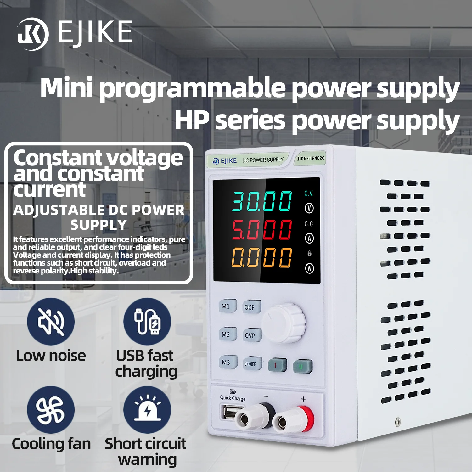 

EJIKE 300W Bench Power Supply 40V 80V 160V Output Wide-Range DC Lab Power Supply USB Interface Input Voltage220V/110V for Repair