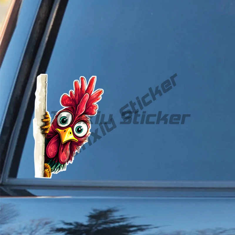 

The Chicken Peeking Sneakily Car Sticker, Fun Waterproof Sticker for Cars, Trucks, Motorcycles, Walls, Windows