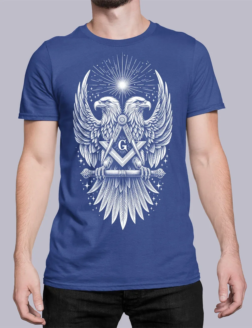 The Double Headed Eagle Scottish Rite Masonic T-Shirt 100% Cotton O-Neck Short Sleeve Summer Casual Mens T-shirt Size S-3XL