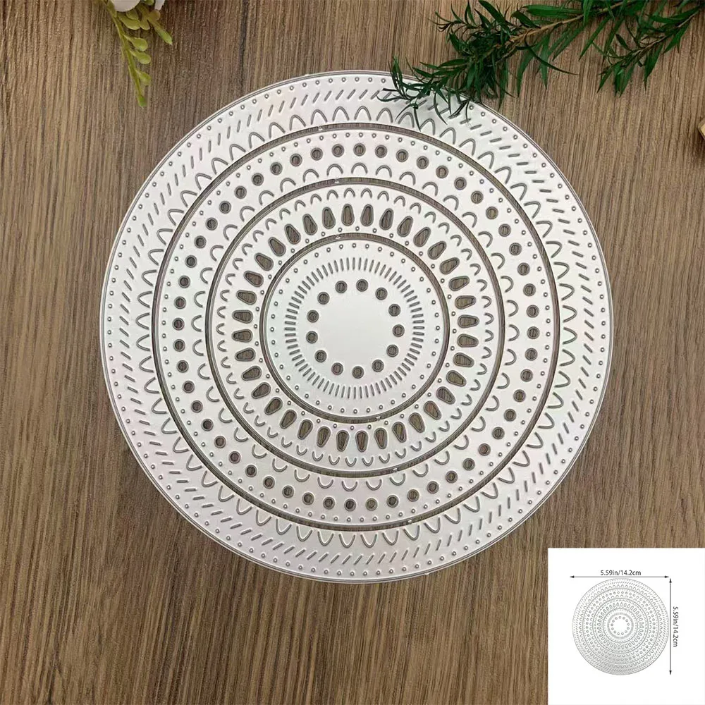 1 Stück kreisförmige Ringmuster-Metall-Stanzformen für DIY Scrapbooking, Basteldekoration, Prägevorlage, DIY-Grußkarte, handgefertigt