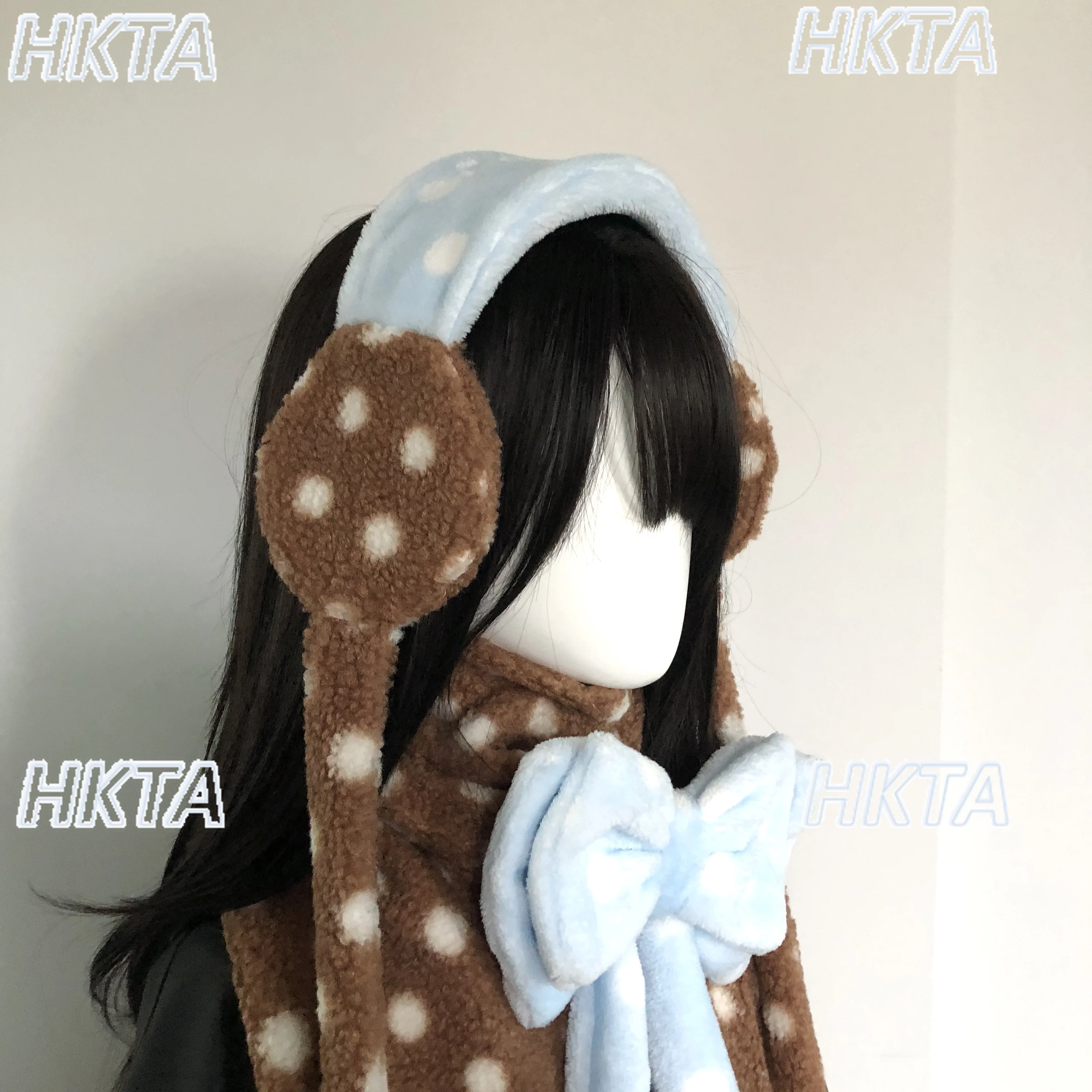 

Милый повседневный шарф в горошек с бантом, наушники, женские теплые наушники, осень-зима 202, универсальный новый милый шарф из овечьей шерсти, аксессуары для женщин