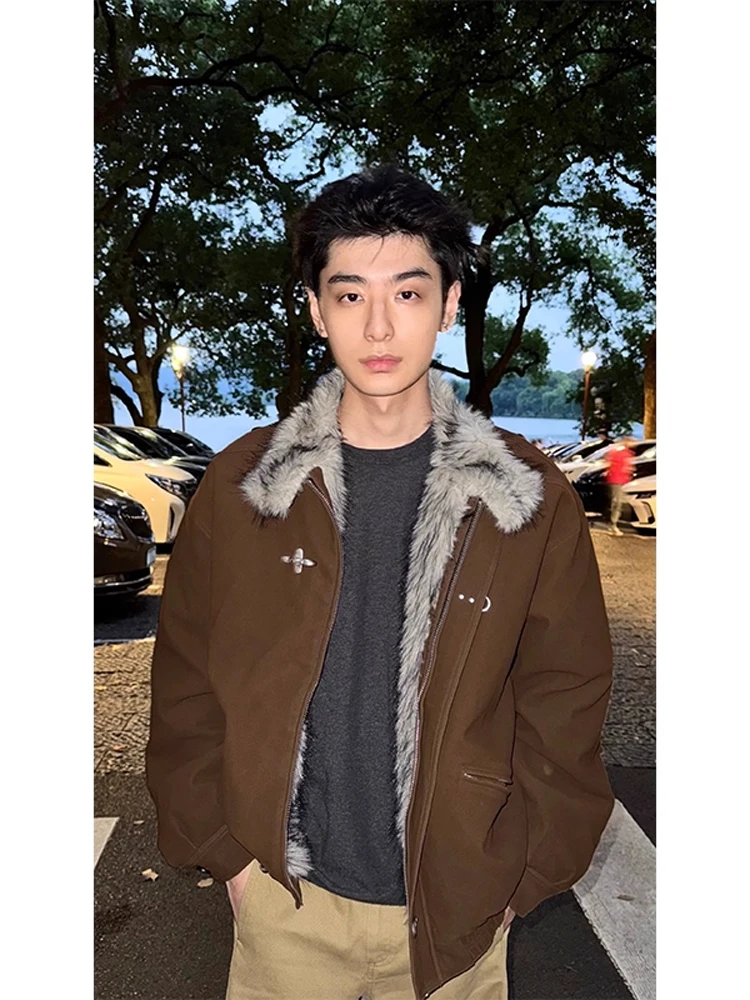 

Мужское хлопковое теплое зимнее пальто из искусственного меха American Sle Aircrt Bule ort, модное молодежное пальто-стойка