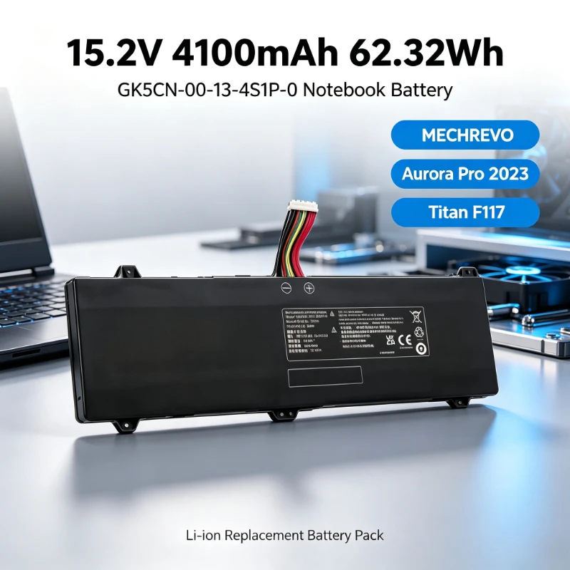 15.2V 4100mAh 62.32Wh GK5CN-00-13-4S1P-0 Notebook Battery Replacement for MECHREVO Aurora Pro 2023 Titan F117