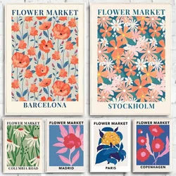 Flower Market Prints Poster Barcelona Stockholm Columbia Copenhagen Madrid Aesthetic Canvas Painting Pictures Bedroom Home Decor