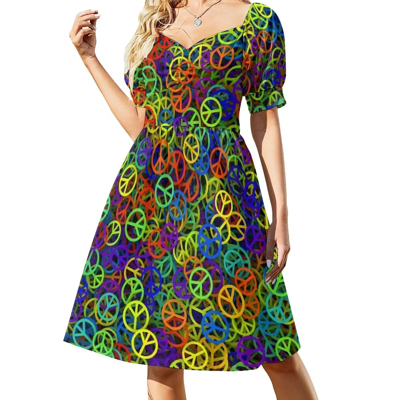 

Rainbow peace texture Sleeveless Dress dresses for prom Beachwear elegant dresses for women Dress