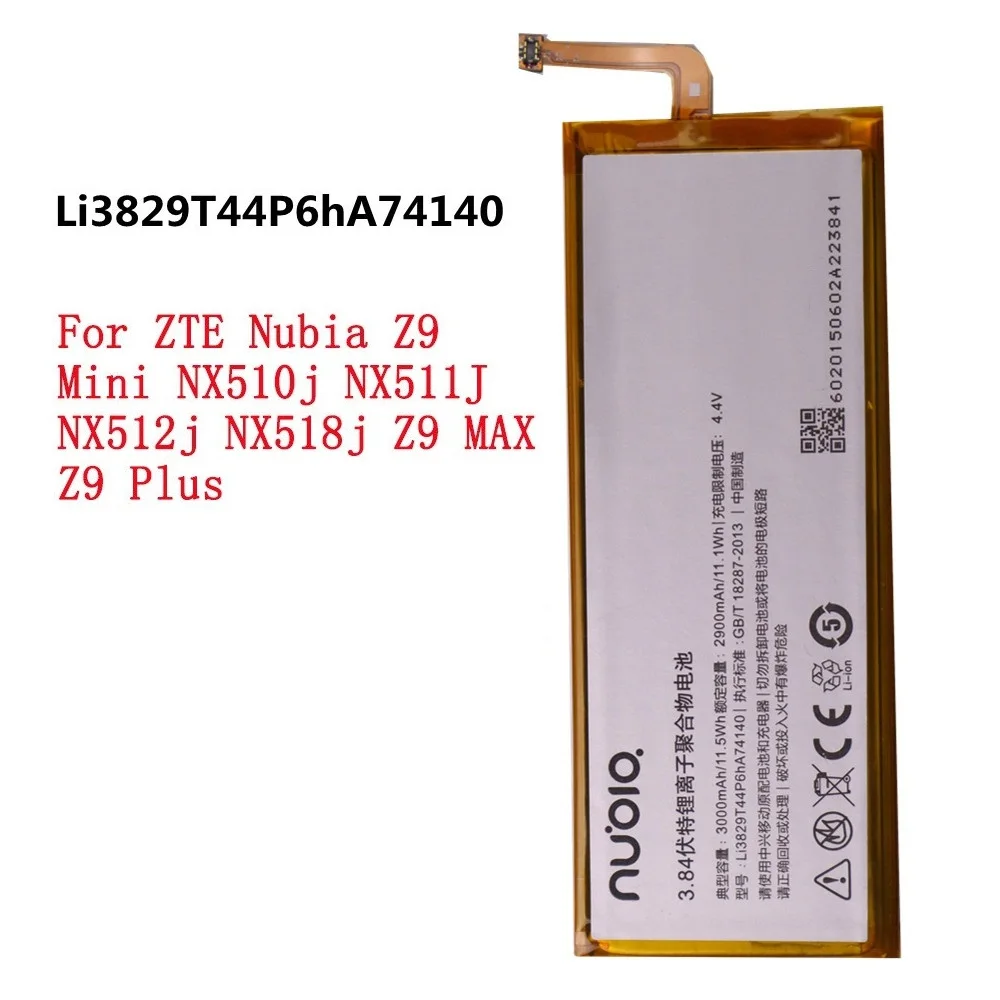 High Quality Li3829T44P6HA74140 Battery For ZTE Nubia Z9 MAX / Z9 Plus / Z9 Mini NX510j NX511J NX512j NX518j Phone 3000mAh